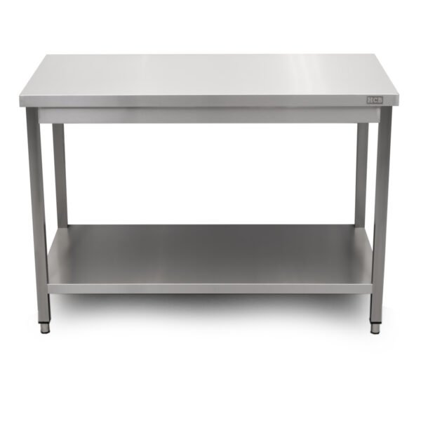 Mesa de Trabajo HCB Basic-line – con estante inferior – 120 x 60 x 85 cm – acero inoxidable