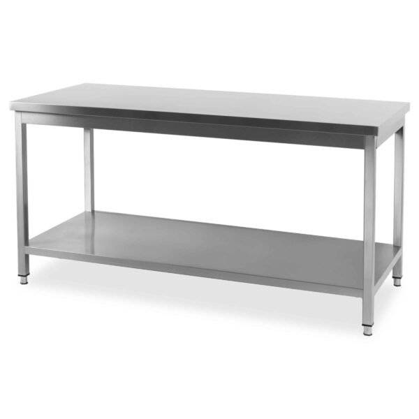 Mesa de Trabajo HCB Basic-line – con estante inferior – 160 x 60 x 85 cm – acero inoxidable
