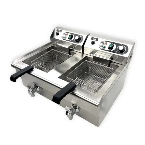 HCB Freidora doble – 2 x 14 litros – 2 x 230V – acero inoxidable