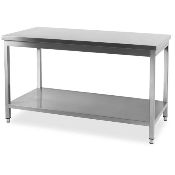 HCB Basic-line Mesa de Trabajo – con estante inferior – 140 x 70 x 85 cm – acero inoxidable