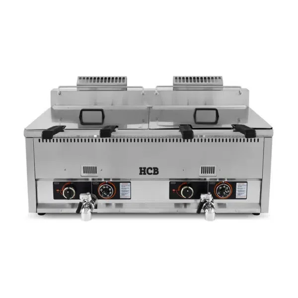 HCB Double fryer – 2 x 30 liters – propane – stainless steel