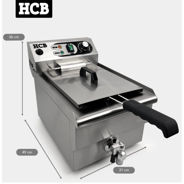 HCB Freidora – 12 litros – 110V – acero inoxidable