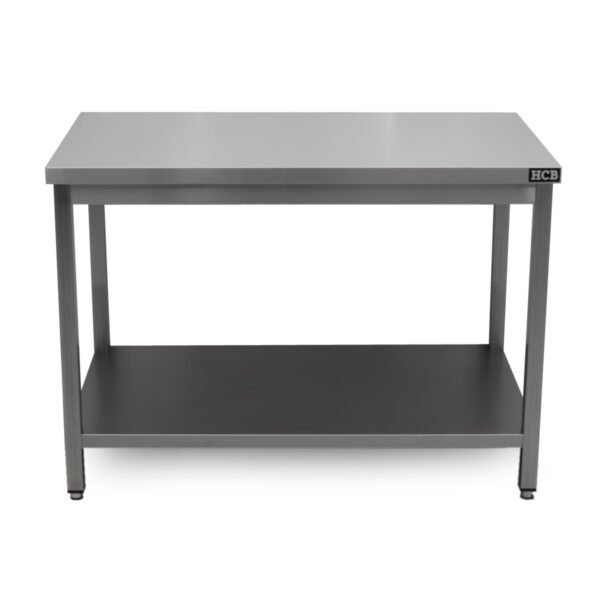 HCB Pro-line Mesa de trabajo – con estante inferior – 120 x 70 x 85 cm – Acero inoxidable