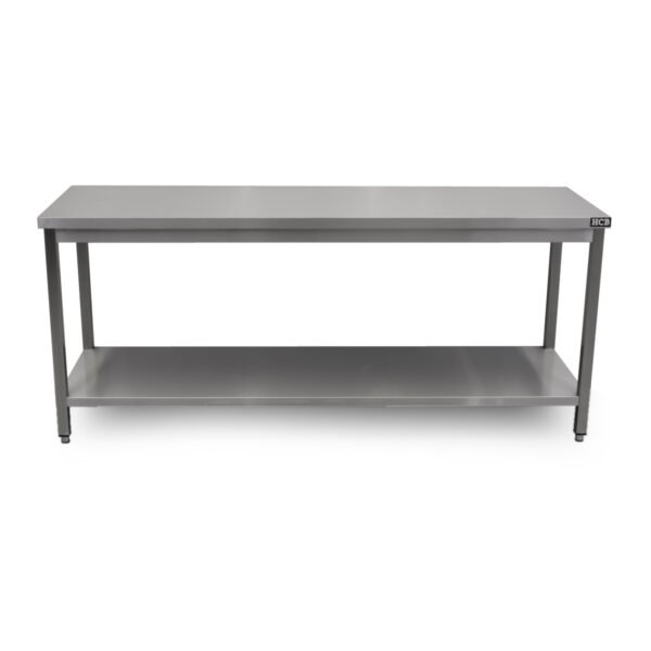 HCB Pro-line Mesa de trabajo – con estante inferior – 200 x 60 x 85 cm – Acero inoxidable