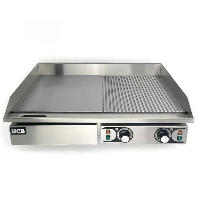 HCB Plancha 1/2 acanalada – 73 cm – 2 x 230V – Acero inoxidable