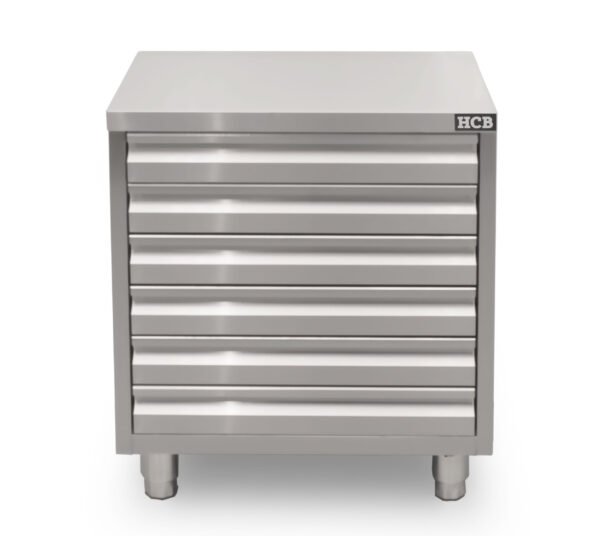 HCB Work Cabinet – 6 Drawers – 70 cm – Stainless Steel