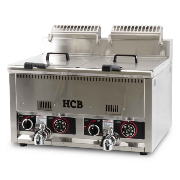 HCB Freidora doble – 2 x 21 litros – propano – acero inoxidable