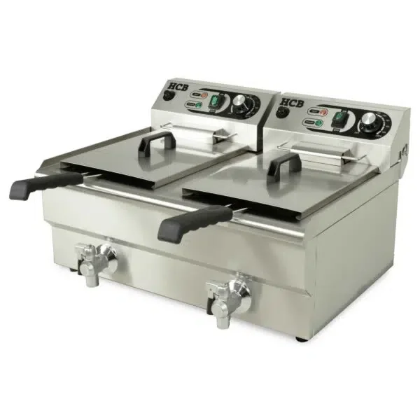 HCB Freidora doble – 2 x 12 litros – 2 x 110V – acero inoxidable