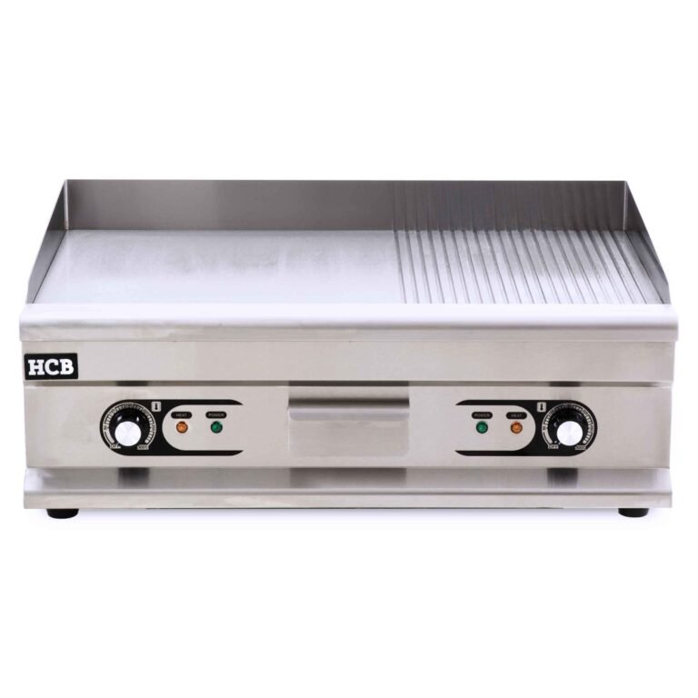 HCB Plancha 1/2 acanalada – 75 cm – 400V – Acero inoxidable