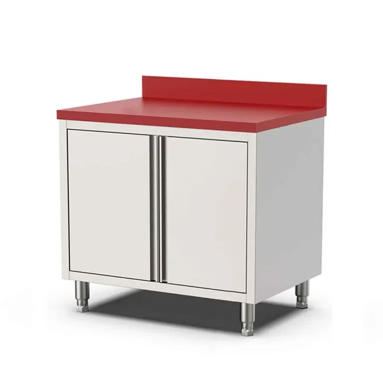 HCB Work Cabinet – Cutting Table – Swing Doors – 120 cm – Stainless Steel – Polyethylene