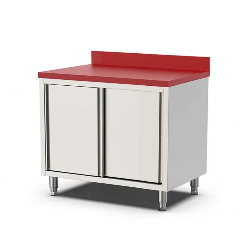 HCB Work Cabinet – Cutting Table – Sliding Doors – 100 cm – Stainless Steel – Polyethylene