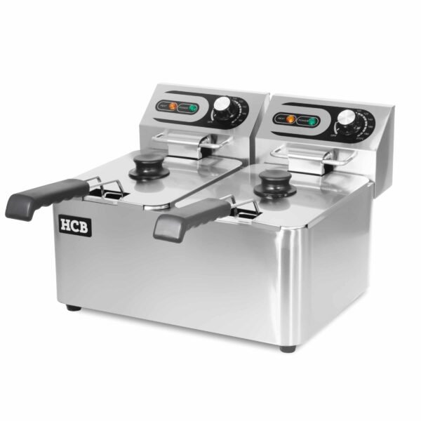 HCB Double fryer – 2 x 4.5 liters – 2 x 110V – stainless steel