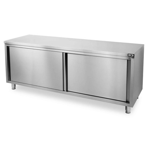 HCB Pro-line Work Cabinet – sliding doors – 200 cm – Stainless Steel