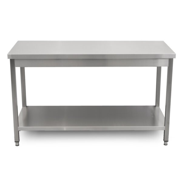 HCB Basic-line Work Table – with undershelf – 140 x 60 x 85 cm – stainless steel