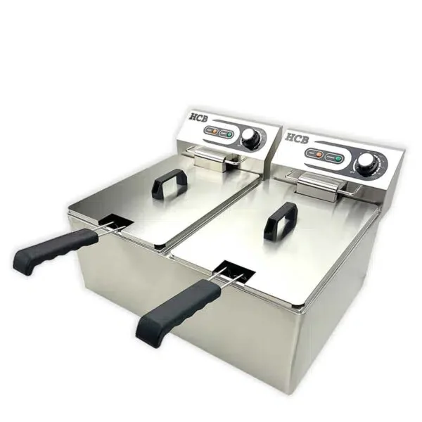 HCB Freidora doble – 2 x 10,5 litros – 2 x 110V – acero inoxidable