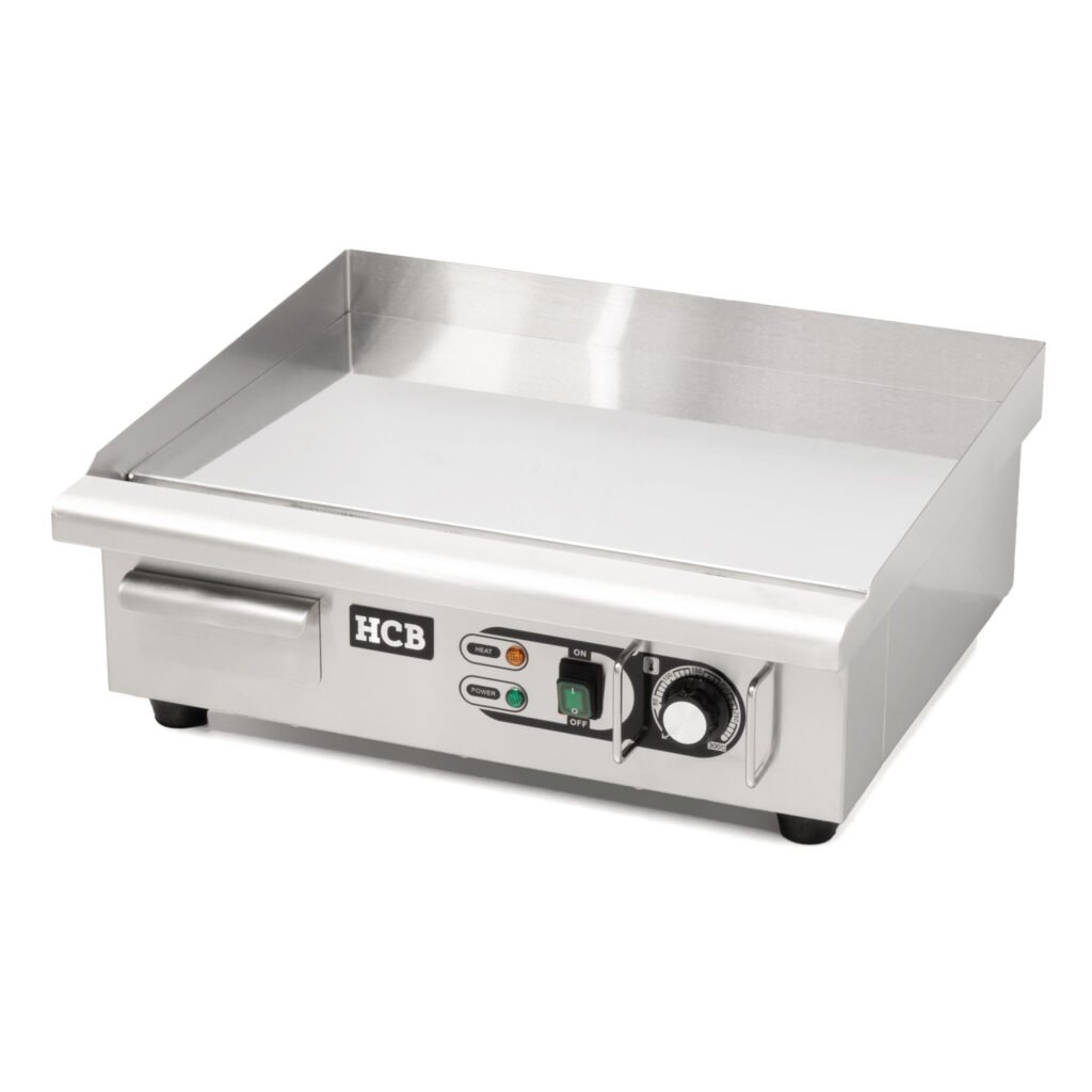 HCB Plancha – lisa – cromo – 55 cm – 110V – acero inoxidable