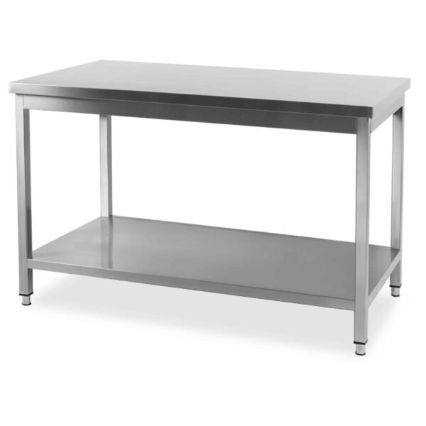 HCB Basic-line Mesa de Trabajo – con estante inferior – 120 x 70 x 85 cm – acero inoxidable