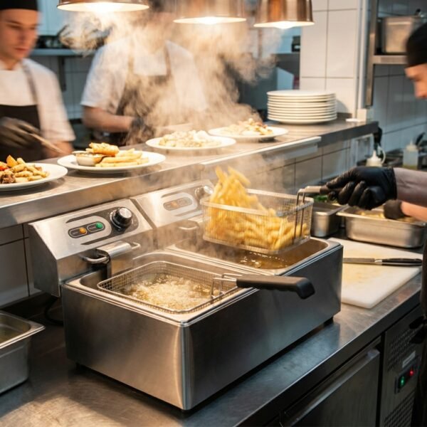 HCB Double fryer – 2 x 5.5 liters – 2 x 110V – stainless steel
