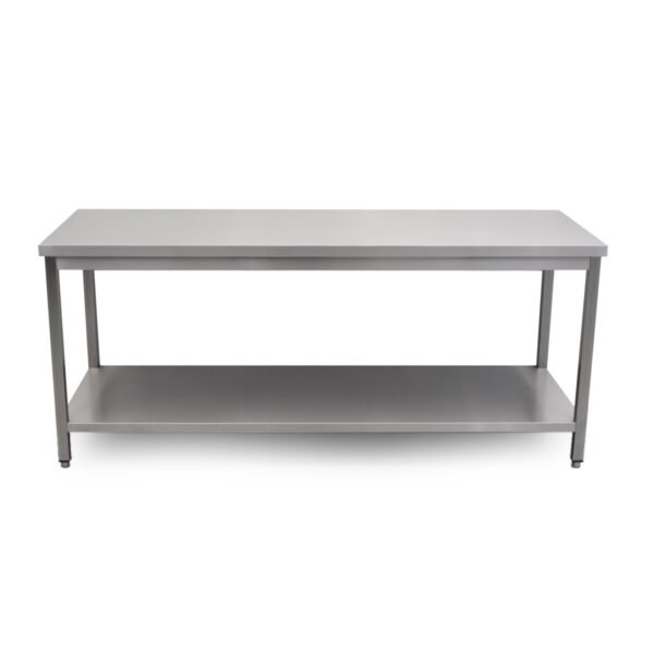 HCB Pro-line Mesa de trabajo – con estante inferior – 200 x 70 x 85 cm – acero inoxidable