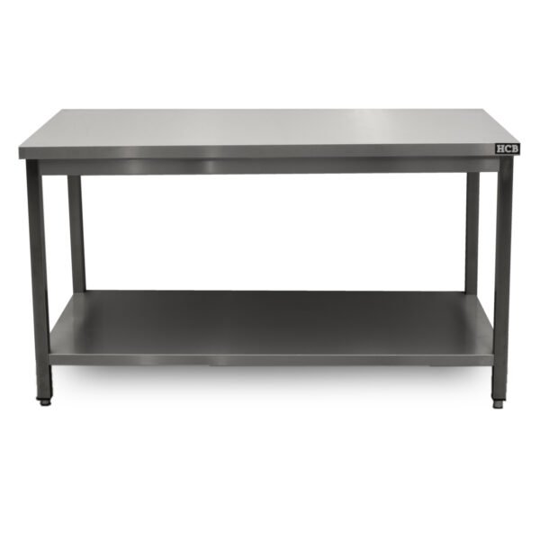 HCB Pro-line Mesa de Trabajo – con estante inferior – 150 x 70 x 85 cm – Acero Inoxidable