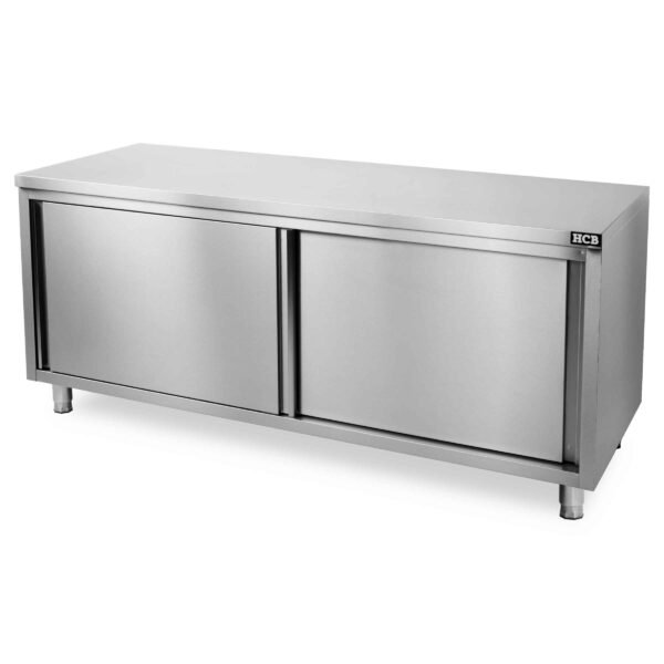 HCB Pro-line Work Cabinet – sliding doors – 180 cm – Stainless Steel